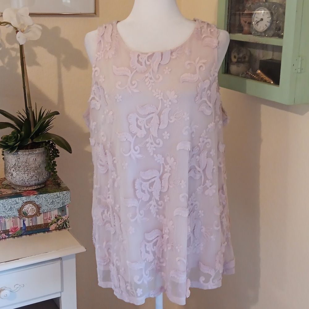 Charter Club Embriodered Tunic Top.Fairycore. Lace.
